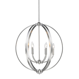 Buy pewter-with-no-shade-glass Colson Chandelier by Golden