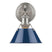 Pewter with Navy Blue Glass and Blue Shade