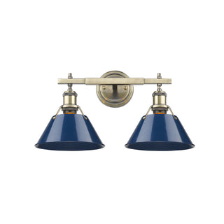 Buy aged-brass-with-navy-blue-glass Orwell Vanity by Golden