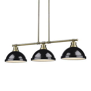 Buy aged-brass-with-black-glass Duncan Pendant by Golden