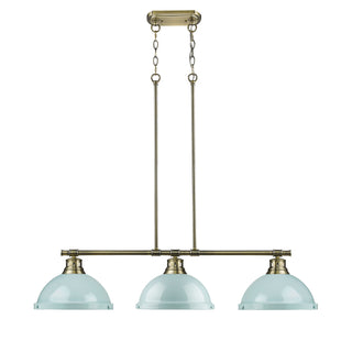 Buy aged-brass-with-seafoam-glass Duncan Pendant by Golden