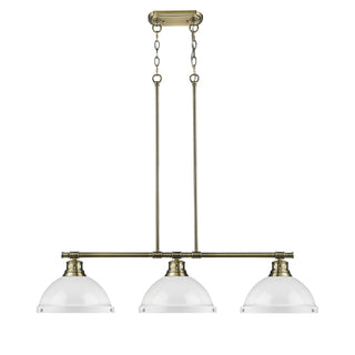 Buy aged-brass-with-white-glass Duncan Pendant by Golden