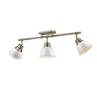 Buy aged-brass-with-white-glass Duncan Outdoor (Damp) Directional Semi-Flush Mount Light by Golden
