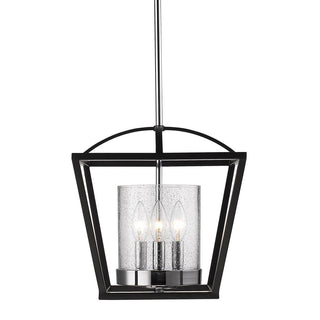 Buy matte-black-with-seeded-glass-glass-and-clear-seedy-shade Mercer Outdoor (Damp) Semi Flush Mount Light by Golden