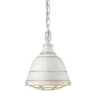Buy french-white-with-french-white-glass-and-metal-shade Bartlett Outdoor (Damp) Pendant by Golden