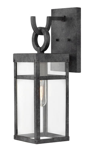 Buy aged-zinc-with-clear-glass-and-clear-shade Porter Outdoor (Wet) Wall Lantern by Hinkley