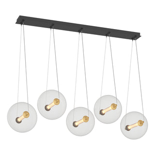 Buy black-with-brass-accents-with-clear-glass-with-stainless-steel-mesh-tube-yt-glass Otto Pendant by Hubbardton Forge
