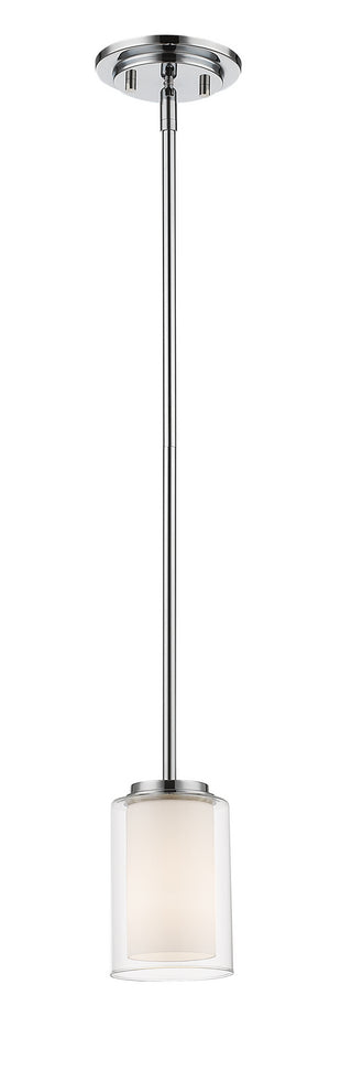 Buy chrome-with-clear-outside-matte-opal-inside-glass Willow Pendant by Z-Lite