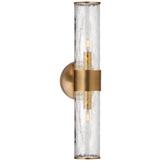 Buy antique-burnished-brass-with-crackle-glass-glass Liaison Outdoor (Damp) Sconce by Visual Comfort Signature