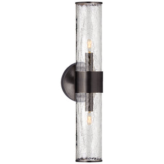Buy bronze-with-crackle-glass-glass Liaison Outdoor (Damp) Sconce by Visual Comfort Signature
