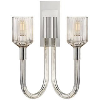 Buy clear-ribbed-glass-and-polished-nickel-and-clear-shade Reverie Sconce by Visual Comfort Signature