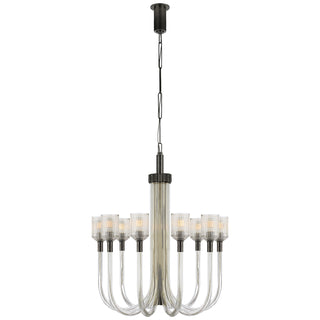 Buy clear-ribbed-glass-and-bronze-and-clear-shade Reverie Chandelier by Visual Comfort Signature