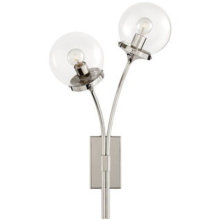 Buy polished-nickel-with-clear-glass-glass-and-clear-shade Prescott Outdoor (Damp) Sconce by Visual Comfort Signature