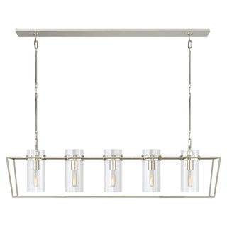 Buy polished-nickel-with-clear-glass-glass-and-clear-shade Presidio Outdoor (Damp) Pendant by Visual Comfort Signature