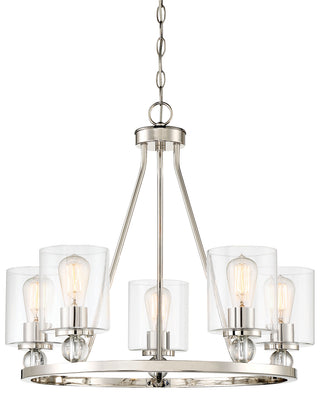 Buy polished-nickel-with-clear-glass-glass Studio Chandelier by Minka-Lavery