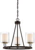Painted Bronze w/Natural Brushed Brass with Clear Glass W/Interior Etched White Glass Glass