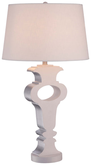 Buy wood-with-cream-linen-glass Table Lamp by Minka-Lavery