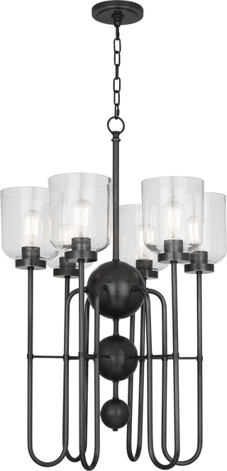 Buy deep-patina-bronze-with-clear-glass-shades-glass-and-clear-shade Williamsburg Tyrie Chandelier by Robert Abbey