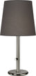 Polished Nickel with Smoke Gray Fabric Shade Glass