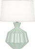 Celadon Glazed Ceramic with Oyster Linen Shade With Self Fabric Top Diffuser Glass