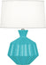 Egg Blue Glazed Ceramic with Oyster Linen Shade With Self Fabric Top Diffuser Glass