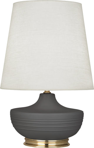 Buy matte-ash-glazed-ceramic-w-modern-brass Michael Berman Nolan Table Lamp by Robert Abbey
