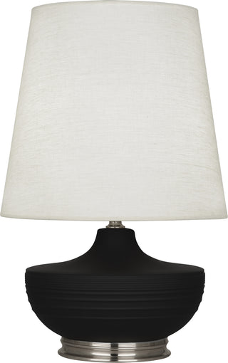 Buy matte-dark-coal-glazed-ceramic-w-dark-antique-nickel Michael Berman Nolan Table Lamp by Robert Abbey