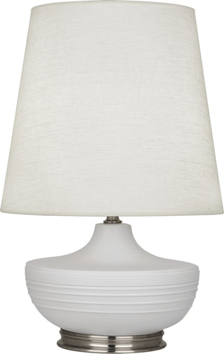 Buy matte-dove-glazed-ceramic-w-dark-antique-nickel Michael Berman Nolan Table Lamp by Robert Abbey