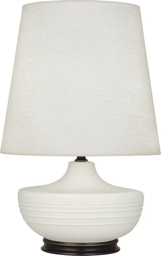 Buy matte-lily-glazed-ceramic-w-deep-patina-bronze Michael Berman Nolan Table Lamp by Robert Abbey