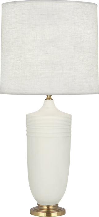 Buy matte-lily-glazed-ceramic-w-modern-brass Michael Berman Hadrian Table Lamp by Robert Abbey