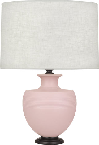 Buy matte-woodrose-glazed-ceramic-w-deep-patina-bronze Michael Berman Atlas Table Lamp by Robert Abbey