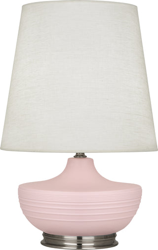 Buy matte-woodrose-glazed-ceramic-w-dark-antique-nickel Michael Berman Nolan Table Lamp by Robert Abbey