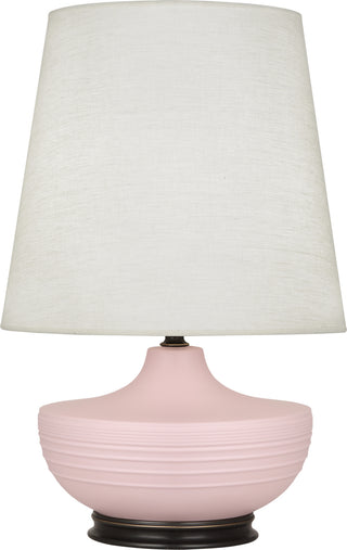 Buy matte-woodrose-glazed-ceramic-w-deep-patina-bronze Michael Berman Nolan Table Lamp by Robert Abbey