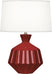 Oxblood Glazed Ceramic with Oyster Linen Shade With Self Fabric Top Diffuser Glass