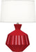 Ruby Red Glazed Ceramic with Oyster Linen Shade With Self Fabric Top Diffuser Glass