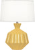 Sunset Yellow Glazed Ceramic with Oyster Linen Shade With Self Fabric Top Diffuser Glass