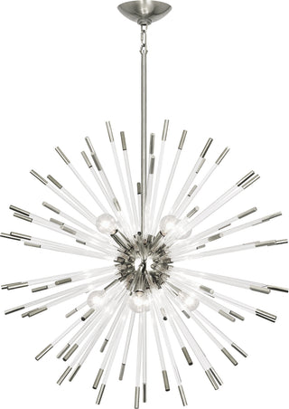 Buy polished-nickel-w-clear-acrylic-rods Andromeda Chandelier by Robert Abbey