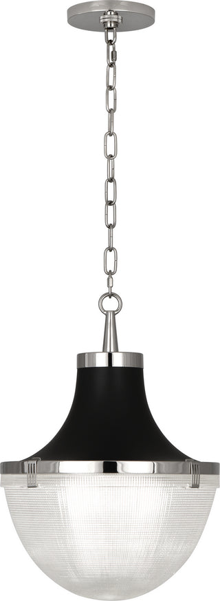 Buy polished-nickel-matte-black-shade-hood Brighton Pendant by Robert Abbey