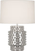 Nickel Metallic Glaze with Fondine Fabric Shade Glass and White Shade