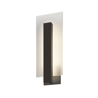 Buy textured-bronze-with-clear-etched-glass-glass Midtown Outdoor (Wet) Sconce by Sonneman