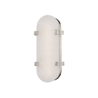 Buy polished-nickel-with-white-glass Skylar Outdoor (Damp) Sconce by Hudson Valley