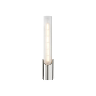 Buy polished-nickel-with-frosted-glass-and-frosted-shade Pylon Outdoor (Damp) Sconce by Hudson Valley