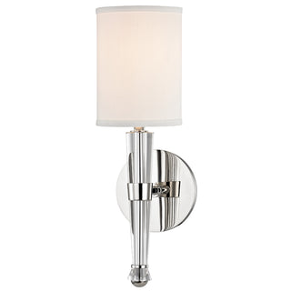 Buy polished-nickel-with-white-glass Volta Outdoor (Damp) Sconce by Hudson Valley