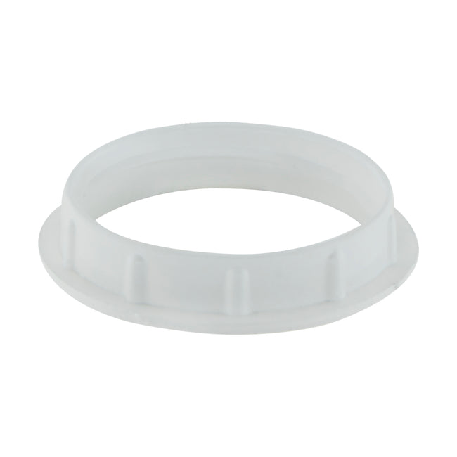 Satco White Die Cast Ring for Threaded Socket, 1-1/2" Inner Diameter, 2" Outer Diameter, White, alternate view [Satco-80-1074|CUSTOM|1]