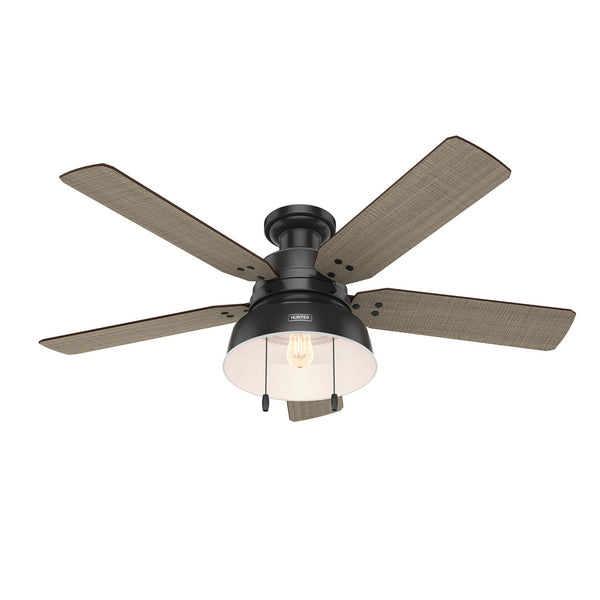 Mill Valley Outdoor (Damp) Hugger Ceiling Fan with Light by Hunter