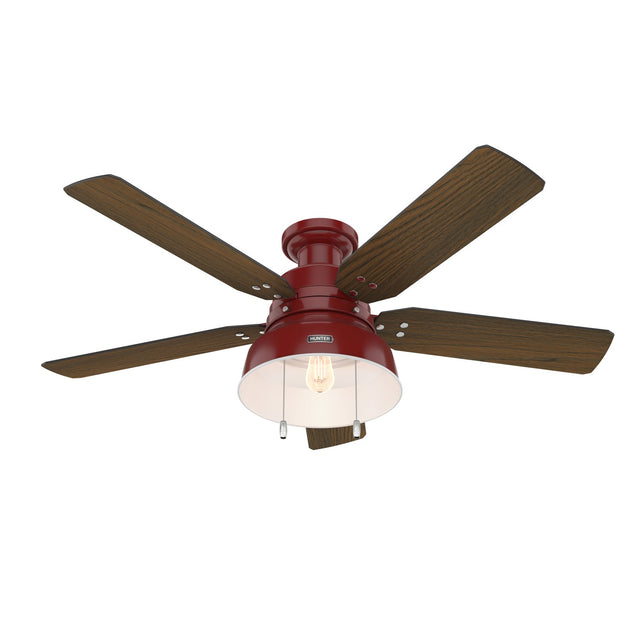 Mill Valley Outdoor (Damp) Hugger Ceiling Fan with Light by Hunter