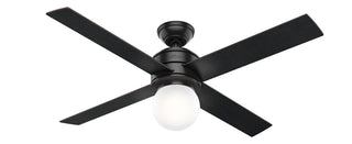 Buy matte-black-finish-with-mid-century-walnut-and-reversible-black-oak-blades Hepburn Ceiling Fan with Light by Hunter
