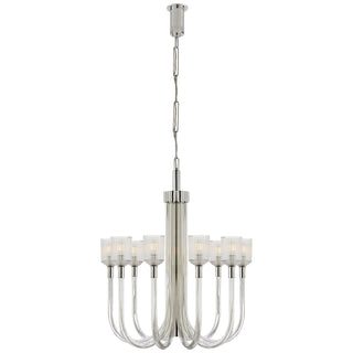 Buy clear-ribbed-glass-and-polished-nickel-and-clear-shade Reverie Chandelier by Visual Comfort Signature