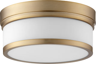 Buy aged-brass-with-satin-opal-glass-and-opal-shade Celeste Outdoor (Damp) Ceiling Light by Quorum