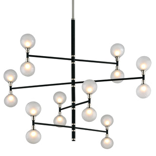 Buy textured-black-polish-nickel-with-clear-etched-glass Andromeda Chandelier by Troy Lighting
